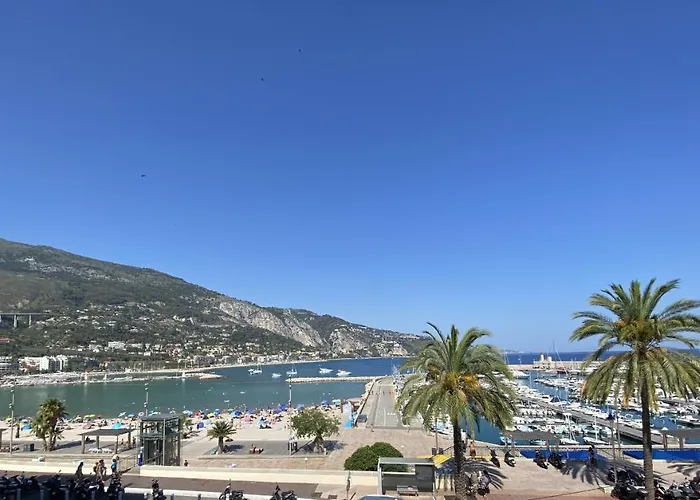 Sablettes Beach-plage-vue Mer-centre * Мантон